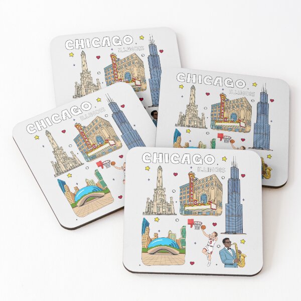 Item preview, Chicago City Vibes, Iconic Illinois Landmark and Sports Art designed and sold by mashmosh.