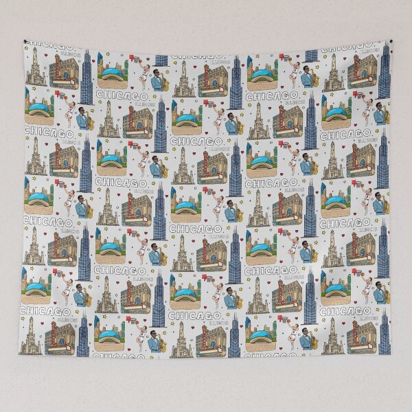 Item preview, Chicago City Vibes, Iconic Illinois Landmark and Sports Art designed and sold by mashmosh.