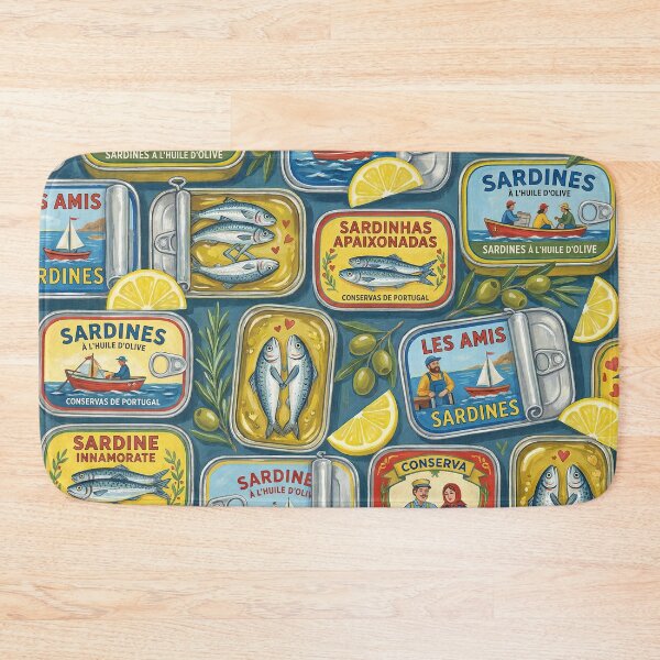 Item preview, Partners in Brine - Vintage Tinned Fish Mosaic designed and sold by SavinMercantile.