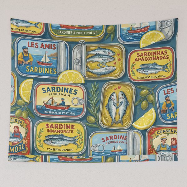Item preview, Partners in Brine - Vintage Tinned Fish Mosaic designed and sold by SavinMercantile.