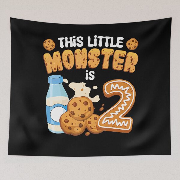 Item preview, Milk And Cookies This Little Monster Is 2 2Nd Bday Boy Girl designed and sold by TysonLangosh.