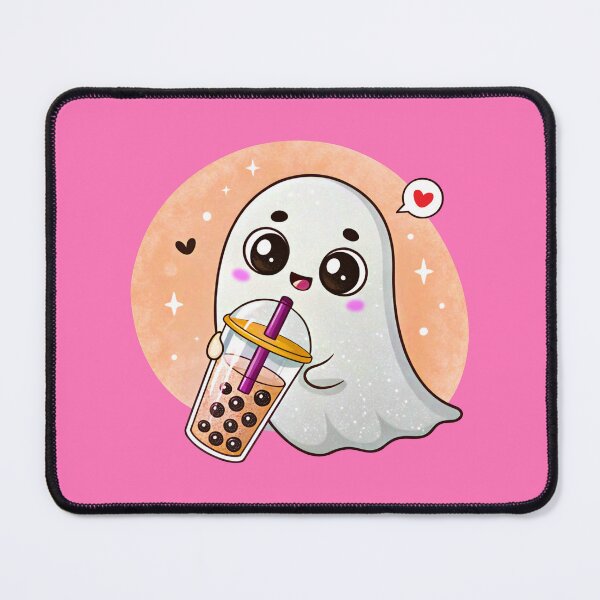 Item preview, Kawaii Ghost Drinking Boba Tea - Cute Pastel Aesthetic Bubble Tea Lover Gift designed and sold by Mr-Ma-Studio.