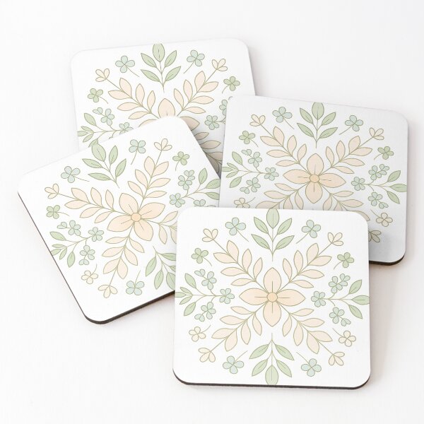 Item preview, Symmetrical Botanical Mandala – Soft Pastel Floral Geometry designed and sold by Fernova.