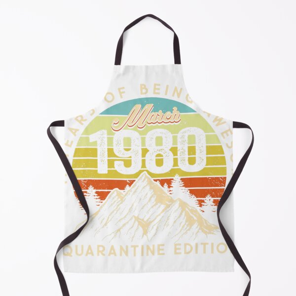 Item preview, Vintage March 1980 Birthday Shirt – 41 Years of Being Awesome – Quarantine Edition Retro Mountain Design designed and sold by No Heaven.