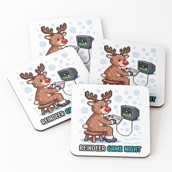 Item preview, Reindeer Game Night — Pixel Christmas Gamer Art designed and sold by gstevensonart.