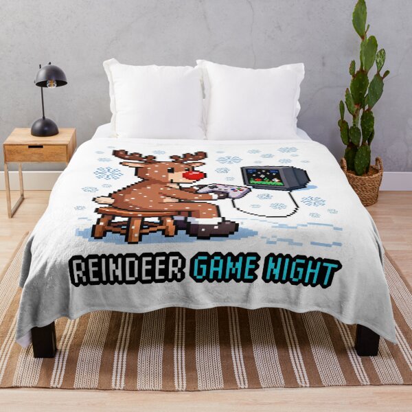 Item preview, Reindeer Game Night — Pixel Christmas Gamer Art designed and sold by gstevensonart.