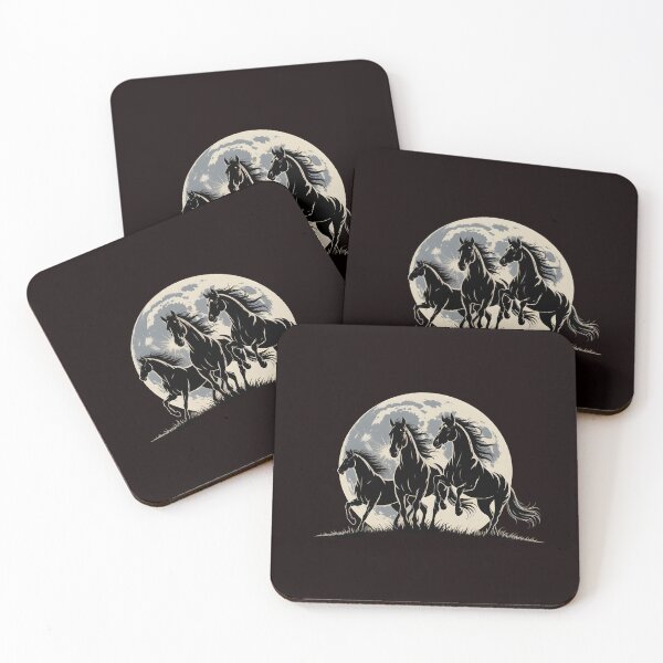Item preview, Three Horse Moon – Retro 3 Horses Howling at the Moon Aesthetic designed and sold by Redgiant87x.