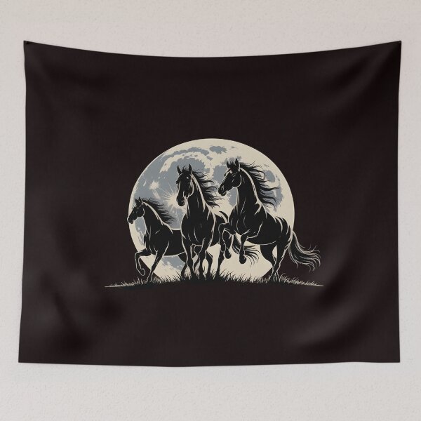 Item preview, Three Horse Moon – Retro 3 Horses Howling at the Moon Aesthetic designed and sold by Redgiant87x.