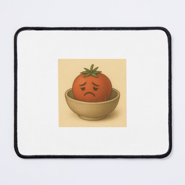 Item preview, Sad Tomato in a Bowl – Lonely Food Character Illustration designed and sold by RawGas.