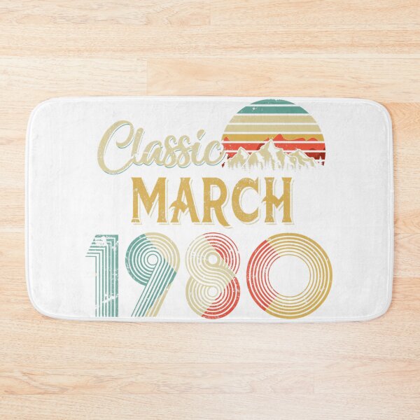 Item preview, Vintage March 1980 Birthday Shirt – 40 Years of Being Awesome – Quarantine Edition Retro Mountain Design designed and sold by No Heaven.