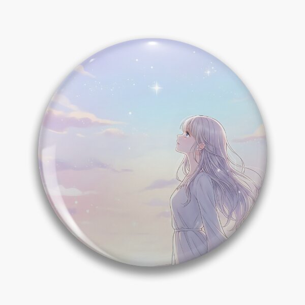Item preview, Anime Girl Under Starry Pastel Sky | Dreamy Aesthetic Illustration designed and sold by shopwithcare.