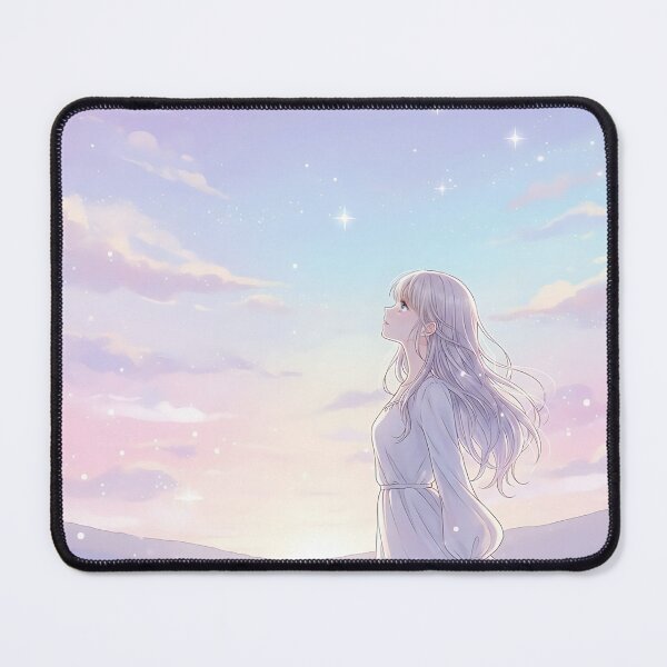 Item preview, Anime Girl Under Starry Pastel Sky | Dreamy Aesthetic Illustration designed and sold by shopwithcare.