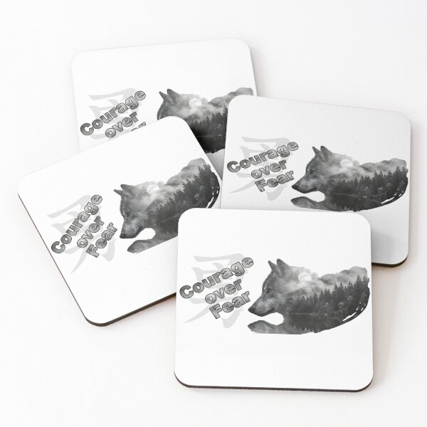 Item preview, Courage over Fear: Wolf and Symbol designed and sold by Wicked Wolf Poker.