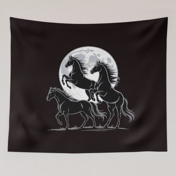 Item preview, Three Horse Moon – Mythical 3 Horses Howling at the Moon designed and sold by Redgiant87x.