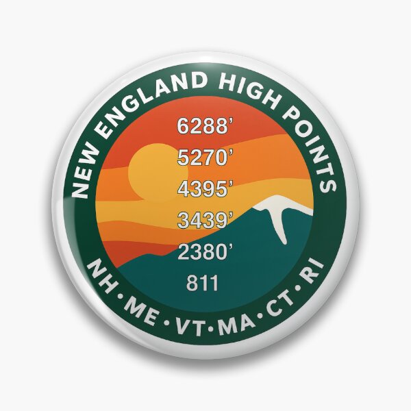 Item preview, New England High Points Hikers - NH - ME - VT - MA - CT - RI - - green mountain & darker border designed and sold by NewEnglandPatch.