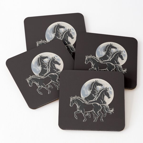 Item preview, Three Horse Moon – Dreamy 3 Horses Howling at the Moon Art designed and sold by Redgiant87x.