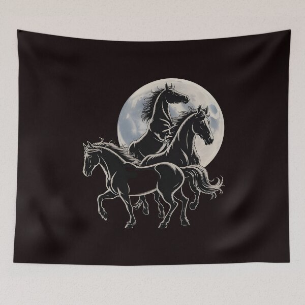 Item preview, Three Horse Moon – Dreamy 3 Horses Howling at the Moon Art designed and sold by Redgiant87x.