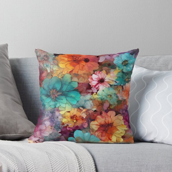 Item preview, Watercolor Rainbow Garden | Colorful Abstract Ink Floral Art designed and sold by PixelExpressStudio.
