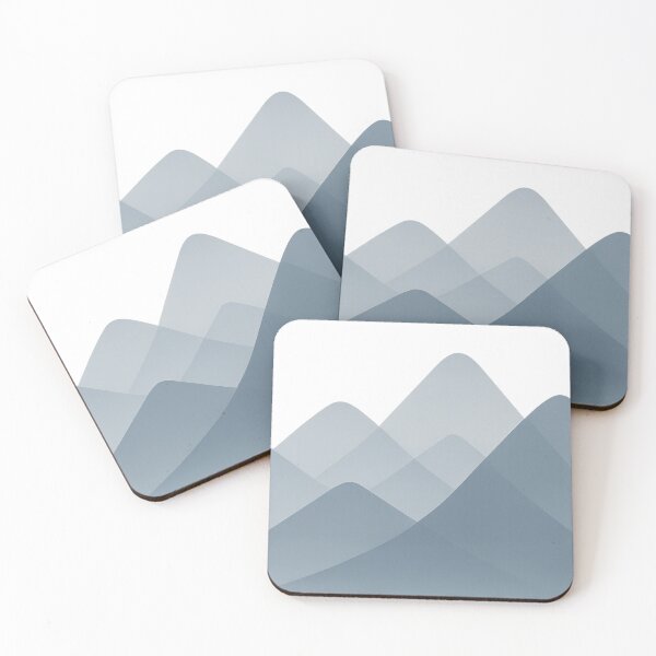 Item preview, Abstract Overlapping Mountain Shapes – Muted Blue Minimal Artwork designed and sold by Fernova.