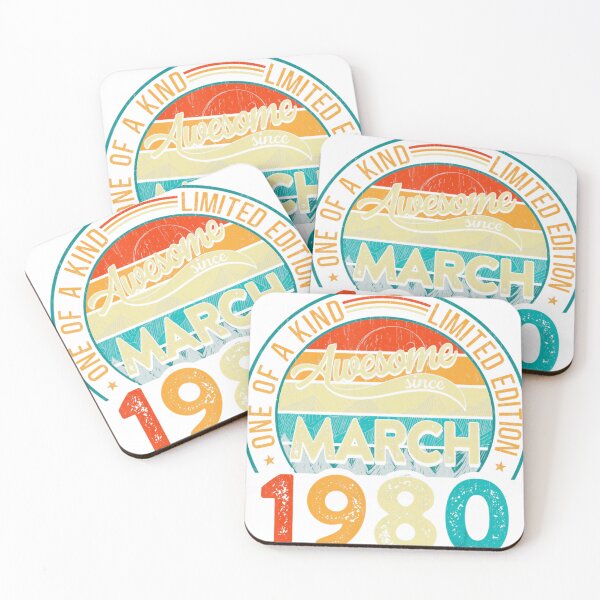 Item preview, Vintage March 1980 Birthday Shirt – 40 Years of Being Awesome – Quarantine Edition Retro Mountain Design designed and sold by No Heaven.