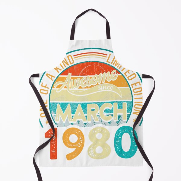 Item preview, Vintage March 1980 Birthday Shirt – 40 Years of Being Awesome – Quarantine Edition Retro Mountain Design designed and sold by No Heaven.