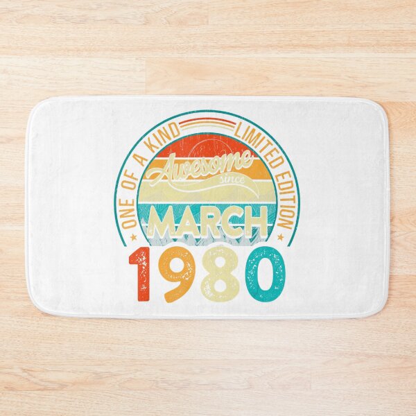 Item preview, Vintage March 1980 Birthday Shirt – 40 Years of Being Awesome – Quarantine Edition Retro Mountain Design designed and sold by No Heaven.