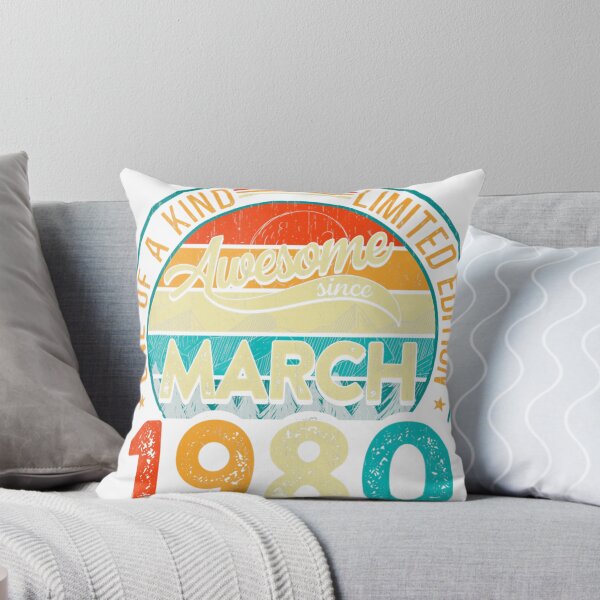 Item preview, Vintage March 1980 Birthday Shirt – 40 Years of Being Awesome – Quarantine Edition Retro Mountain Design designed and sold by No Heaven.