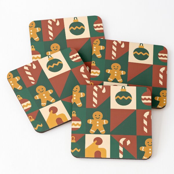 Item preview, Retro Christmas Pattern - Gingerbread and Candy Cane designed and sold by PanaddaArtStudio.