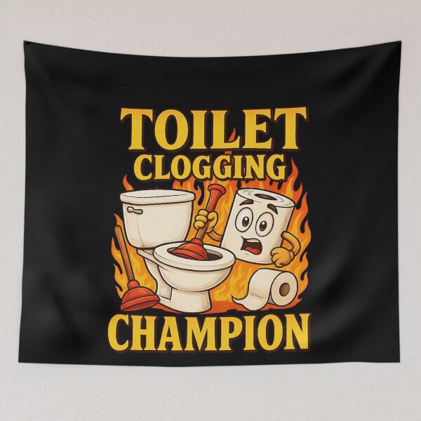 Item preview, Retro Bathroom Toilet Clogging Champ Meme Dad Poop Men Women designed and sold by BornBorn.