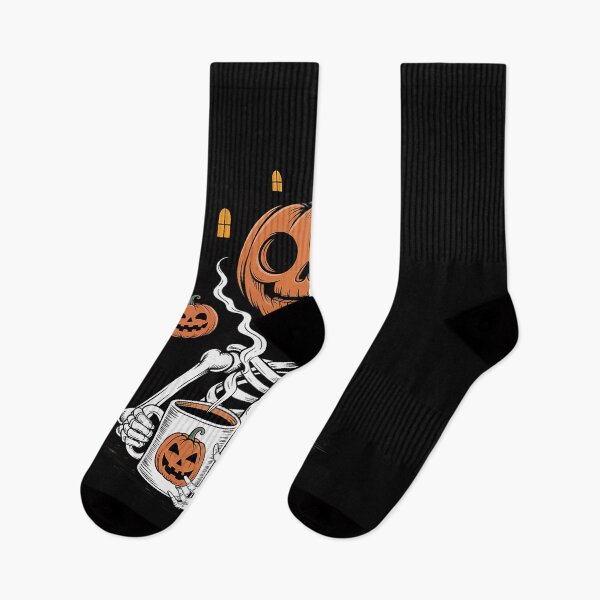 Item preview, Pumpkin Skeleton Drinking Coffee Funny Halloween designed and sold by visionnen.