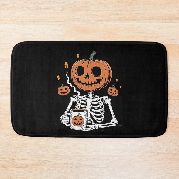 Item preview, Pumpkin Skeleton Drinking Coffee Funny Halloween designed and sold by visionnen.