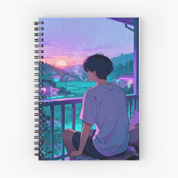 Item preview, Lofi Sunset Rain Aesthetic or Neon Sunset View on a Rainy Night designed and sold by iwzzuel.