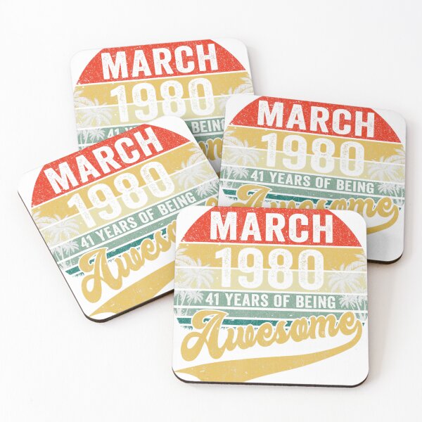 Item preview, Vintage March 1980 Birthday Shirt – 41 Years of Being Awesome – Quarantine Edition Retro Mountain Design designed and sold by No Heaven.