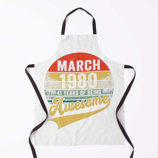 Item preview, Vintage March 1980 Birthday Shirt – 41 Years of Being Awesome – Quarantine Edition Retro Mountain Design designed and sold by No Heaven.