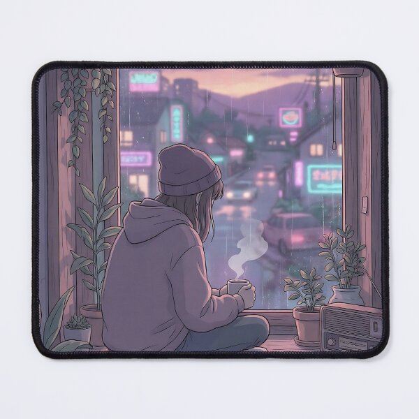 Item preview, Cozy Lofi Rainy Window Study View designed and sold by iwzzuel.