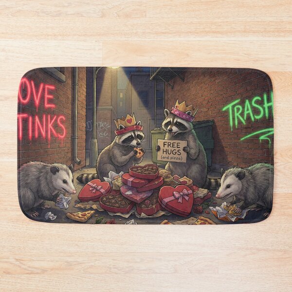 Item preview, Love Stinks - Raccoon & Opossum Trash Party designed and sold by SavinMercantile.