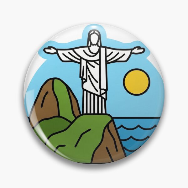 Item preview, Christ the Redeemer Rio Brazil - Minimalist Travel Sticker designed and sold by ArsVisuals.
