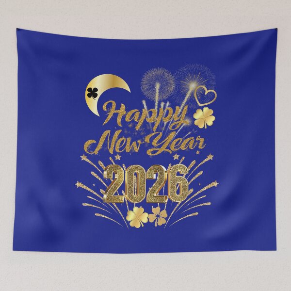 Item preview, Happy New Year 2026 Elegant Gold Fireworks Night Sky. designed and sold by LunaPrintCo.