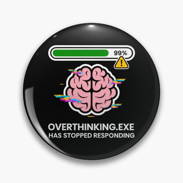 Item preview, Overthinking.exe Has Stopped Responding Glitch Brain Design with Progress Bar and Warning Icon designed and sold by SplashTastic.