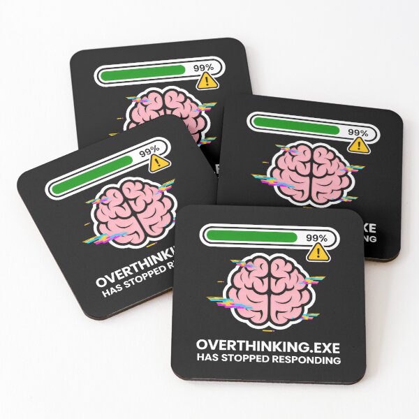 Item preview, Overthinking.exe Has Stopped Responding Glitch Brain Design with Progress Bar and Warning Icon designed and sold by SplashTastic.