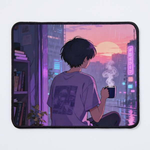Item preview, Lofi Rainy Sunset at Neo Tokyo designed and sold by iwzzuel.