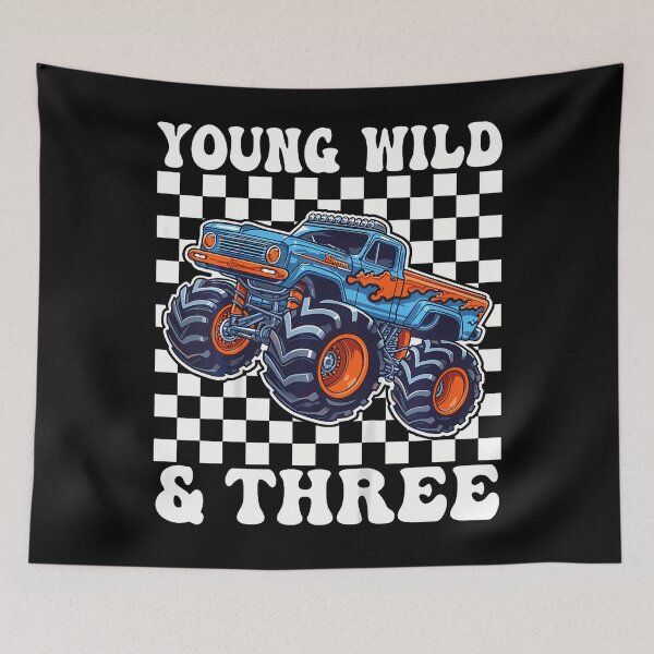 Item preview, Kids 3Rd Birthday Monster Truck Young Wild And Three 3 Year Old designed and sold by TysonLangosh.