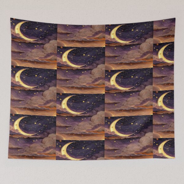 Item preview, Beautiful drawing of shining starry night design  designed and sold by NivyasArtistry.