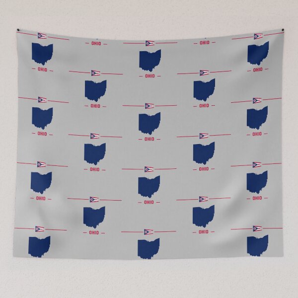 Item preview, Ohio State Pride, Minimalist Navy Map & Flag Tee designed and sold by mashmosh.