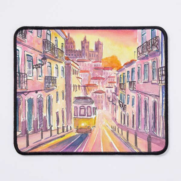 Item preview, Charming Lisbon Streets with Estrela Basilica and Tram designed and sold by artshop77.