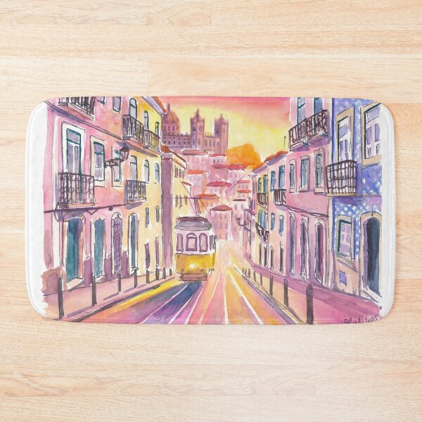 Item preview, Charming Lisbon Streets with Estrela Basilica and Tram designed and sold by artshop77.