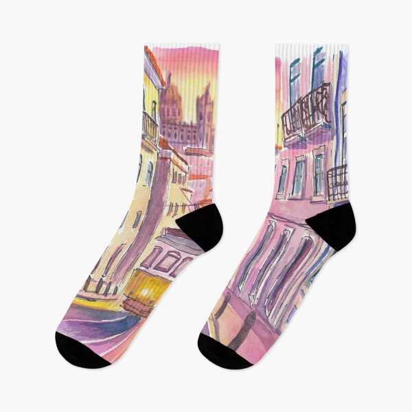 Item preview, Charming Lisbon Streets with Estrela Basilica and Tram designed and sold by artshop77.