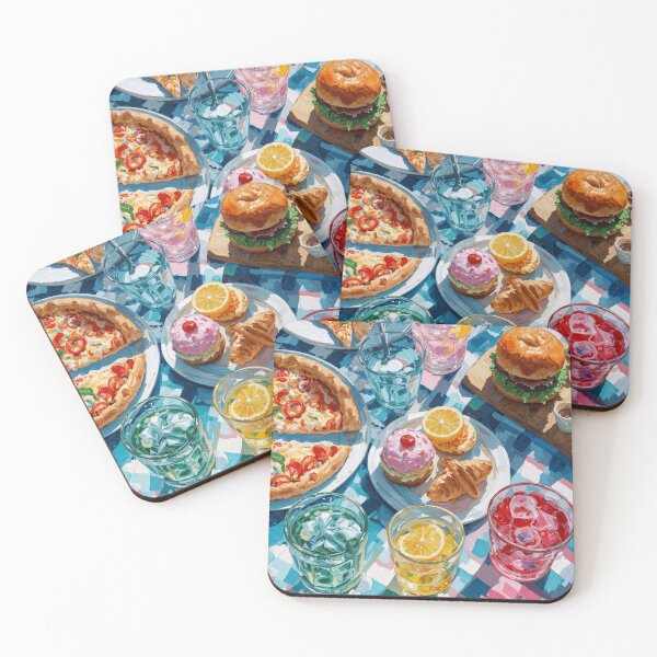 Item preview, Vibrant Summer Picnic – Colorful Food Art with Burgers, Pizza & Lemon Drinks designed and sold by Grafititee.