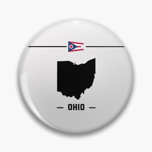 Item preview, Black & White Ohio State Map with Flag – Classic Buckeye Silhouette designed and sold by mashmosh.