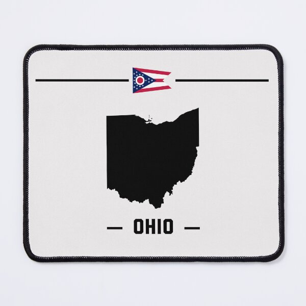 Item preview, Black & White Ohio State Map with Flag – Classic Buckeye Silhouette designed and sold by mashmosh.